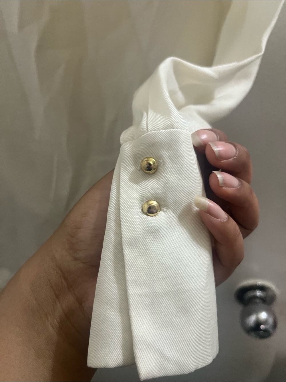 3.1 Phillip Lim Cream Draped Silk-Blend Blouse ❗️please read - Picture 6 of 8